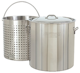 Bayou Classic 24 Qt. to 162 Qt. Stainless Stockpots with Baskets - Brew My Beers