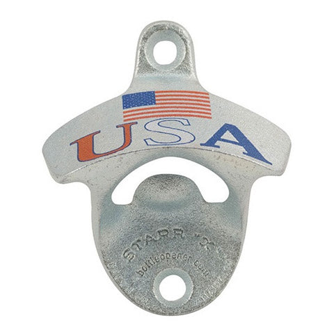 Wall Mount Bottle Opener - USA with Flag - Brew My Beers