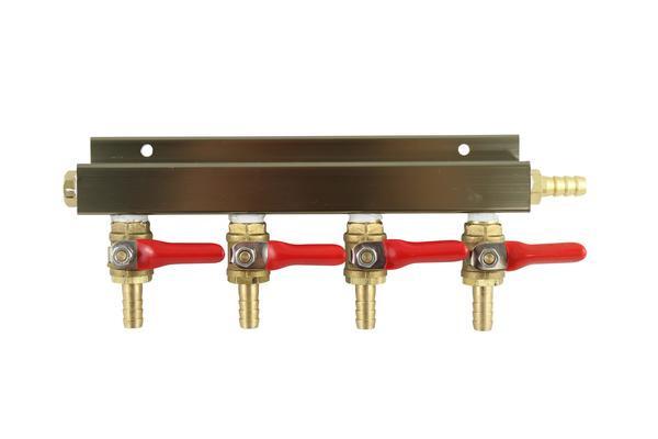 The Weekend Brewer 4-Way 5/16" Barbed CO2 Manifold Distributor - Brew My Beers