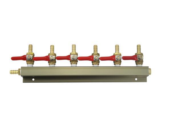 The Weekend Brewer 6-Way 5/16" Barbed CO2 Manifold Distributor - Brew My Beers