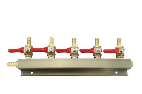 The Weekend Brewer 5-Way 5/16" Barbed CO2 Manifold Distributor - Brew My Beers